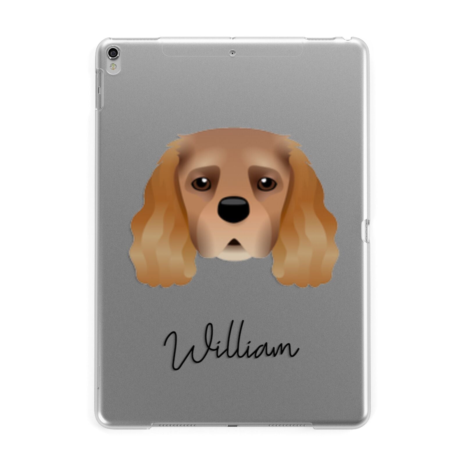 King Charles Spaniel Personalised Apple iPad Silver Case