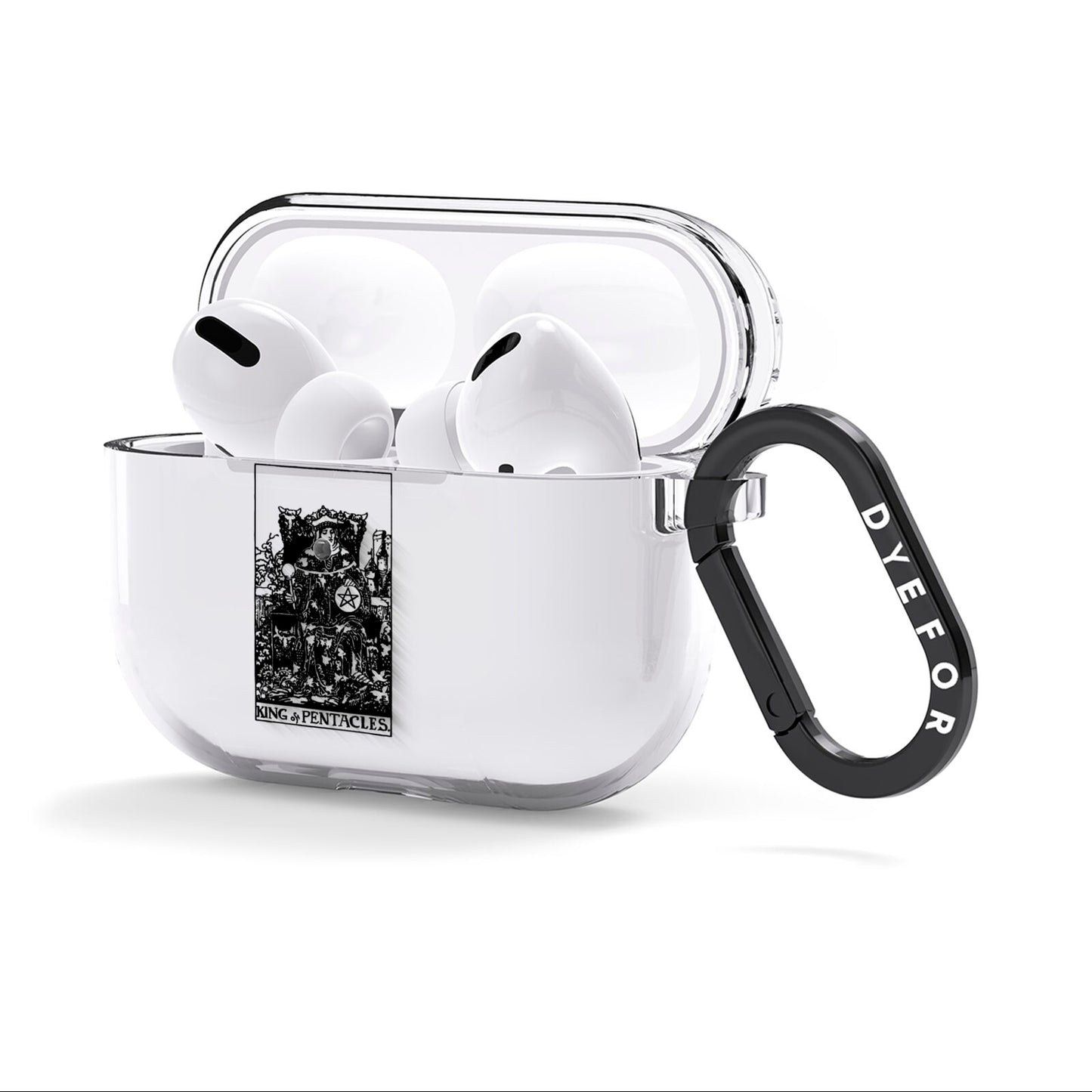 King of Pentacles Monochrome AirPods Clear Case 3rd Gen Side Image