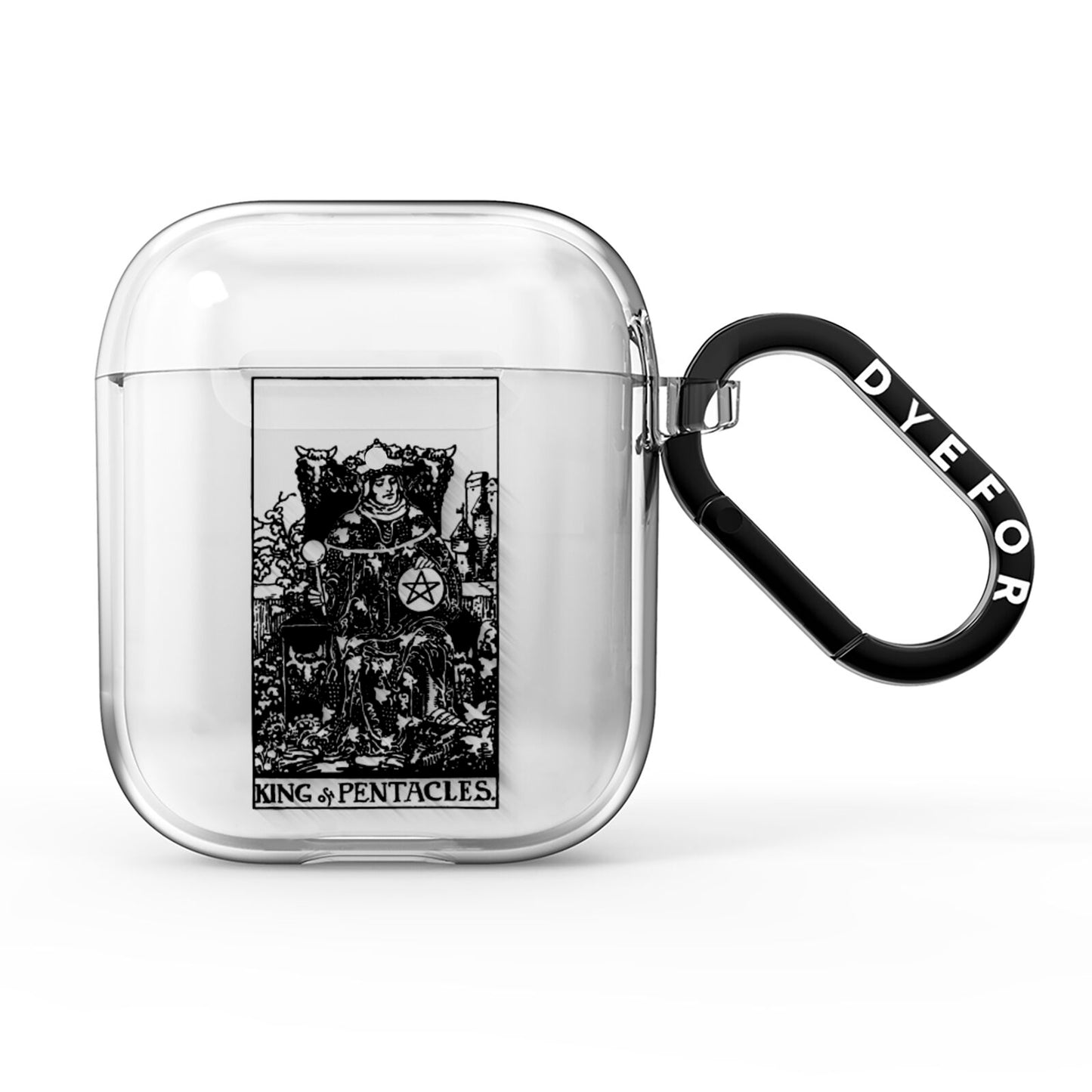 King of Pentacles Monochrome AirPods Clear Case