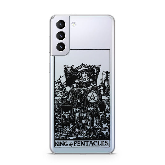 King of Pentacles Monochrome Samsung S21 Plus Phone Case