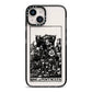 King of Pentacles Monochrome iPhone 14 Black Impact Case on Silver phone
