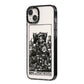 King of Pentacles Monochrome iPhone 14 Plus Black Impact Case Side Angle on Silver phone