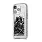 King of Pentacles Monochrome iPhone 14 Pro Glitter Tough Case Silver Angled Image