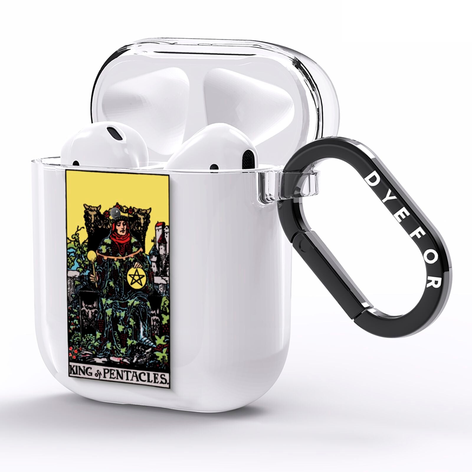 King of Pentacles Tarot Card AirPods Clear Case Side Image