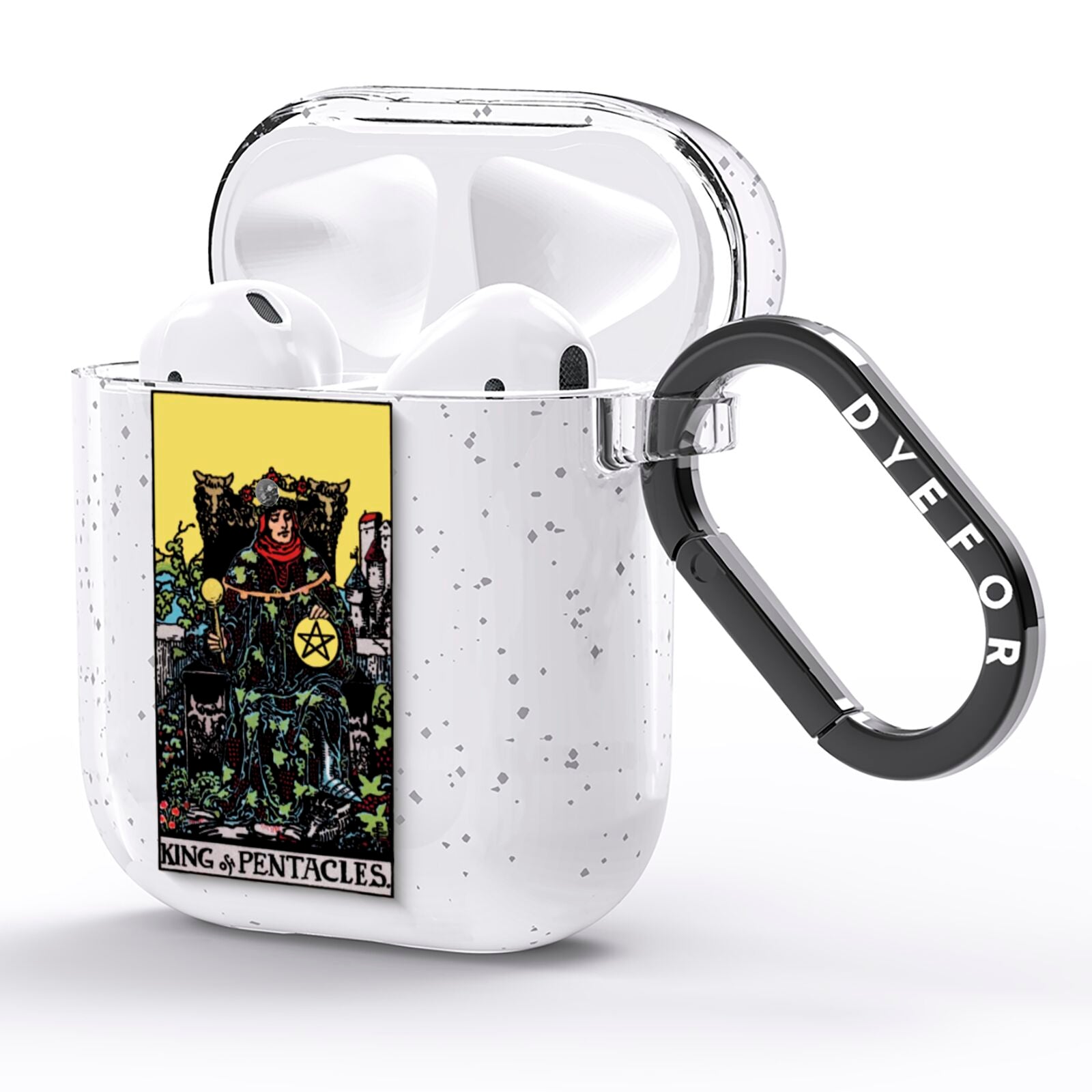 King of Pentacles Tarot Card AirPods Glitter Case Side Image
