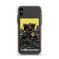 King of Pentacles Tarot Card Apple iPhone Xs Impact Case Pink Edge on Black Phone