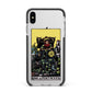 King of Pentacles Tarot Card Apple iPhone Xs Max Impact Case Black Edge on Silver Phone