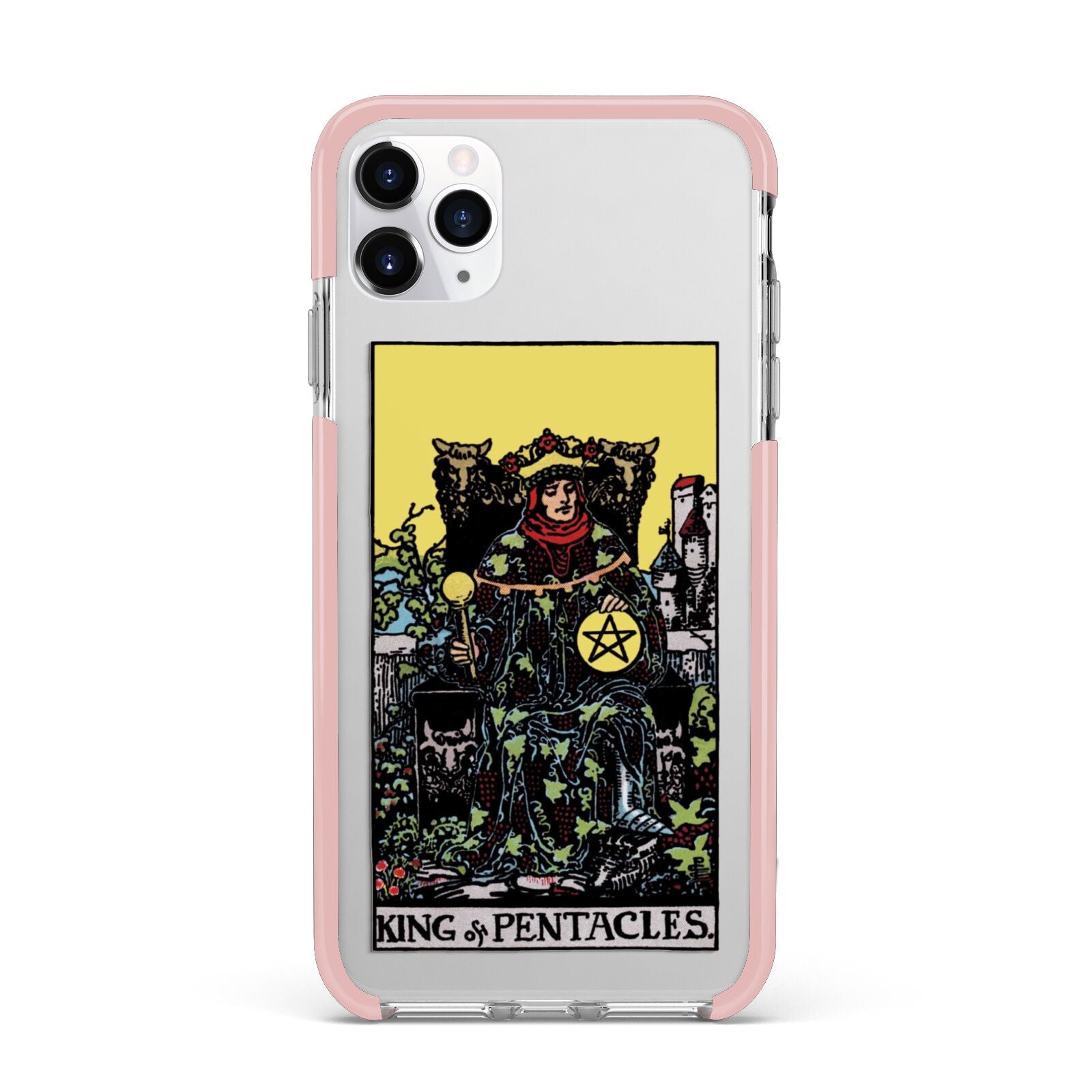 King of Pentacles Tarot Card iPhone 11 Pro Max Impact Pink Edge Case