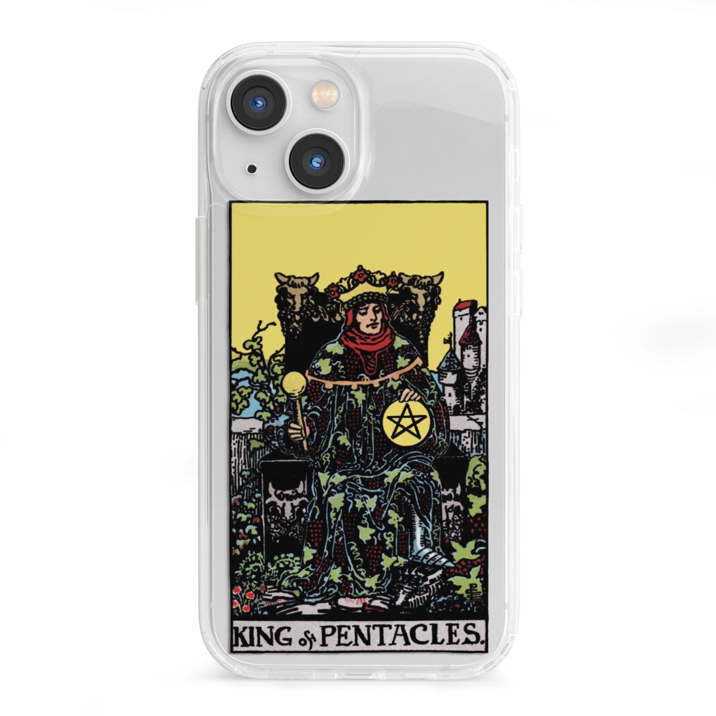 King of Pentacles Tarot Card iPhone 13 Mini Clear Bumper Case