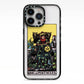 King of Pentacles Tarot Card iPhone 13 Pro Black Impact Case on Silver phone