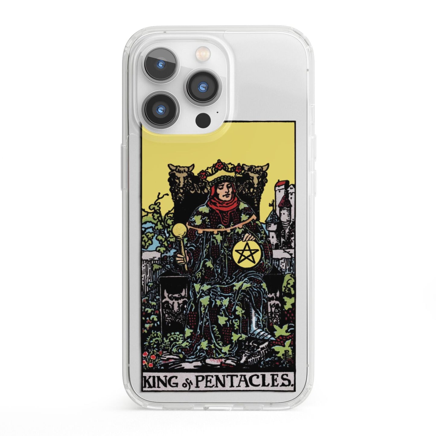 King of Pentacles Tarot Card iPhone 13 Pro Clear Bumper Case