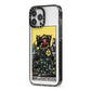 King of Pentacles Tarot Card iPhone 13 Pro Max Black Impact Case Side Angle on Silver phone