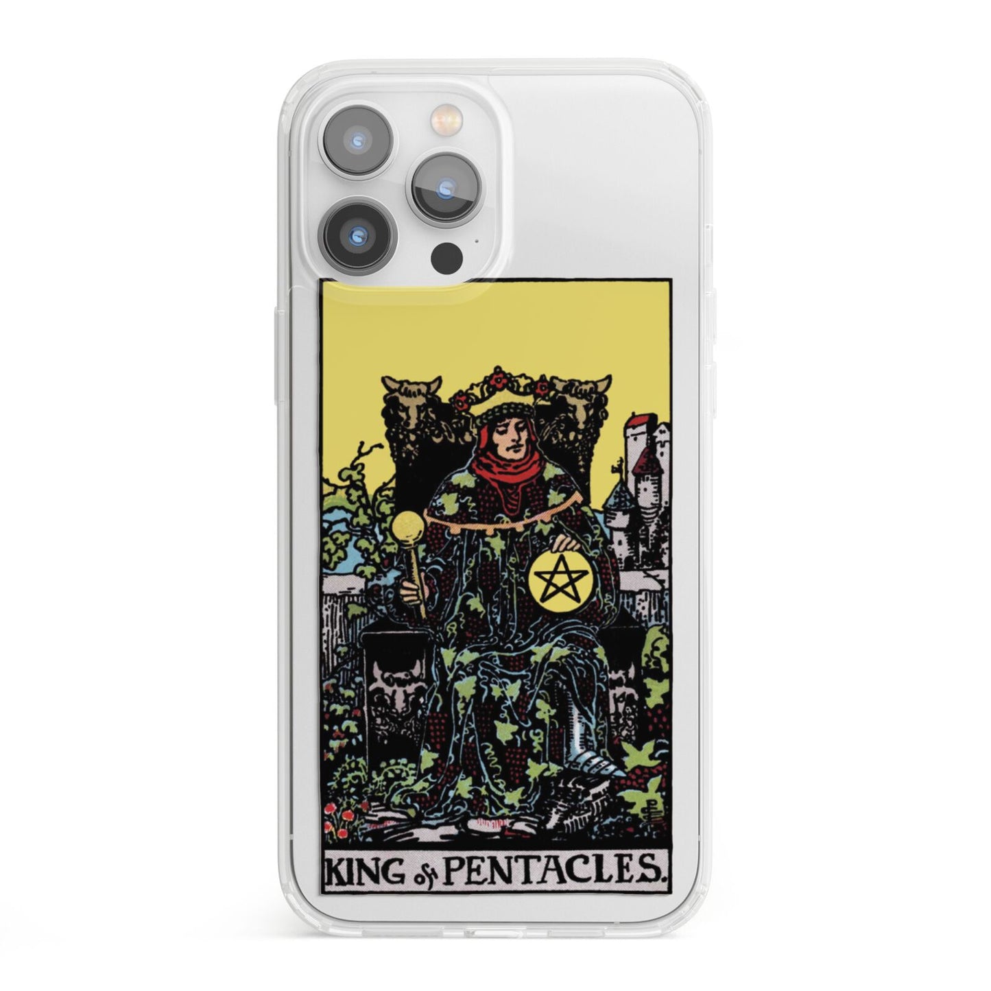 King of Pentacles Tarot Card iPhone 13 Pro Max Clear Bumper Case