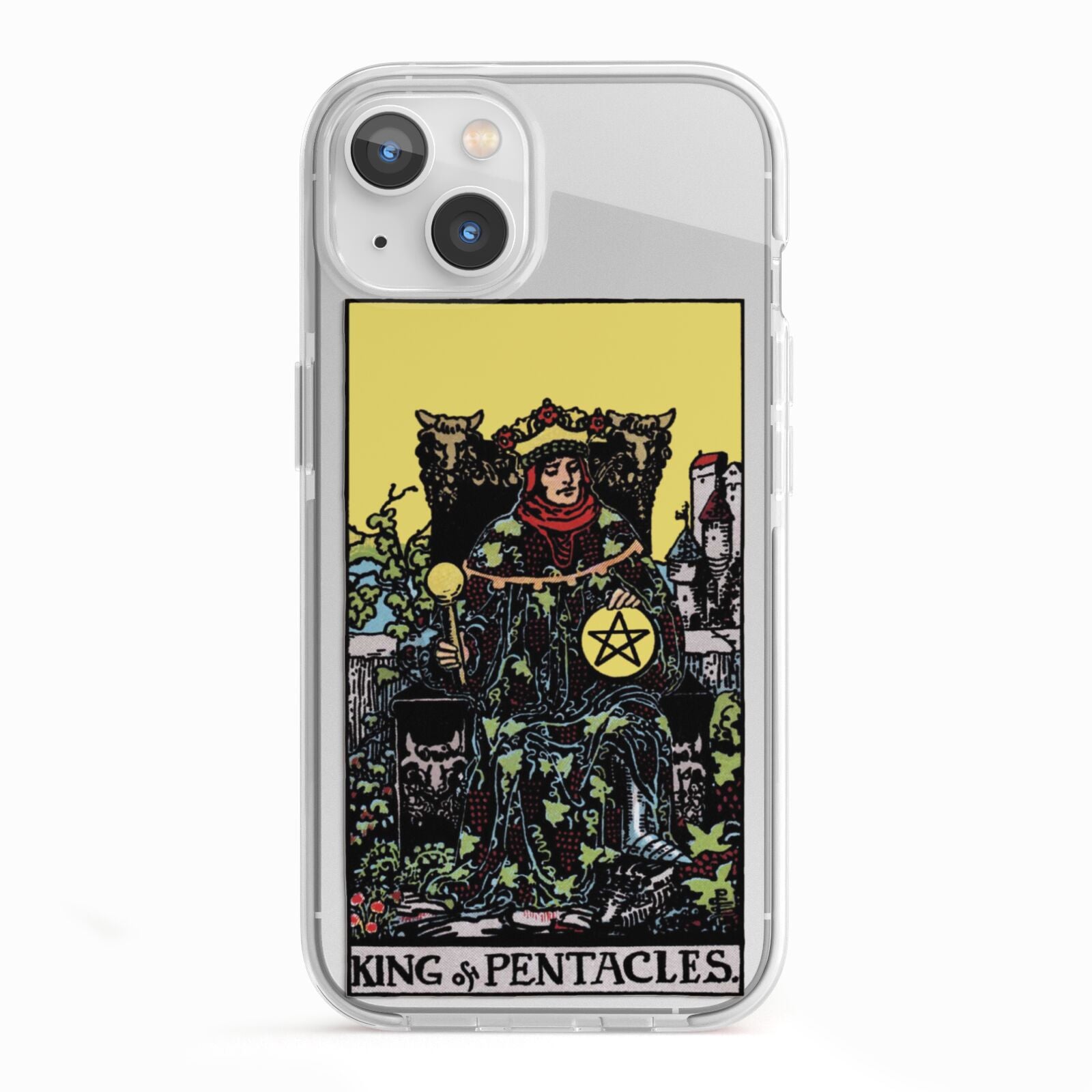 King of Pentacles Tarot Card iPhone 13 TPU Impact Case with White Edges
