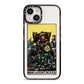 King of Pentacles Tarot Card iPhone 14 Black Impact Case on Silver phone