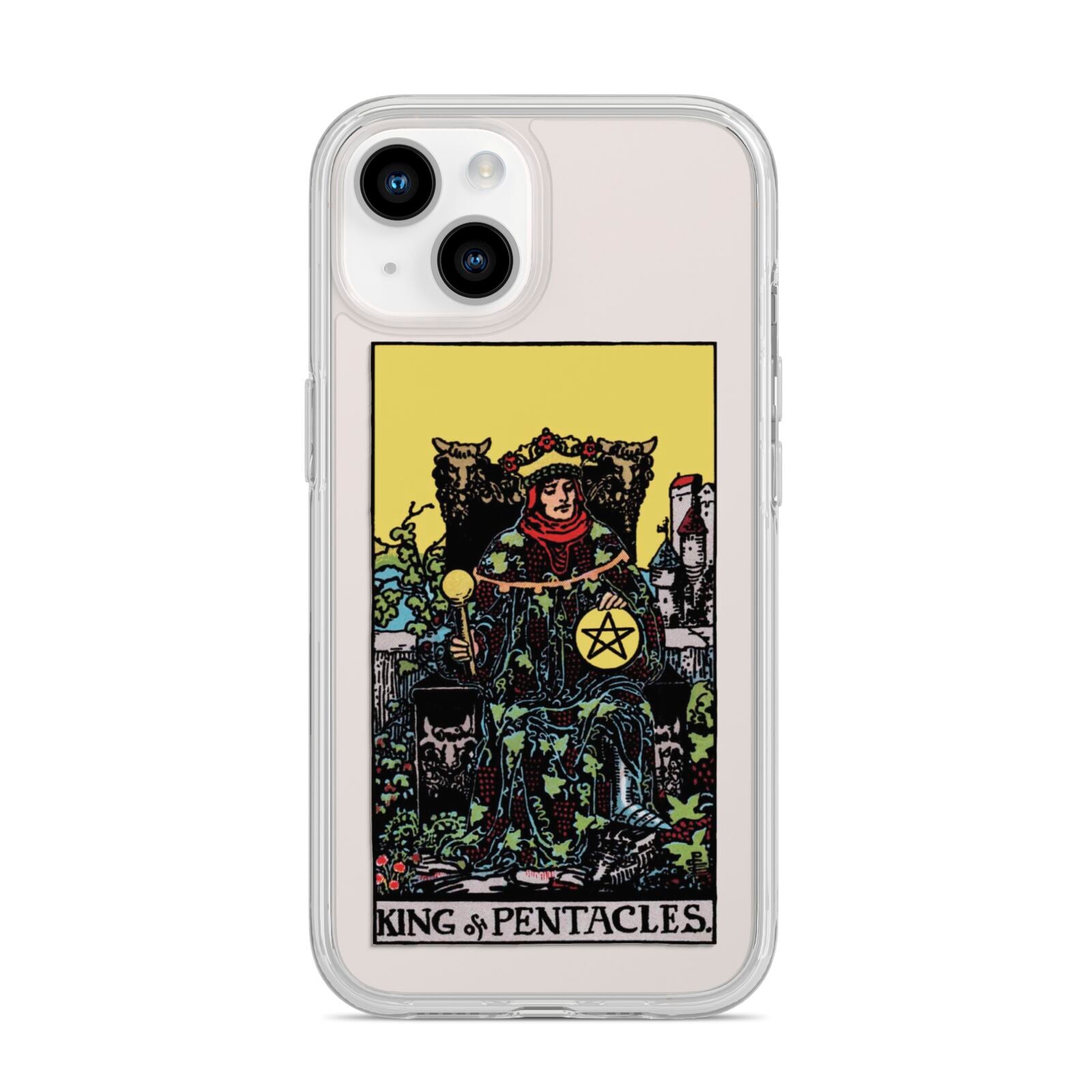 King of Pentacles Tarot Card iPhone 14 Clear Tough Case Starlight