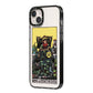 King of Pentacles Tarot Card iPhone 14 Plus Black Impact Case Side Angle on Silver phone