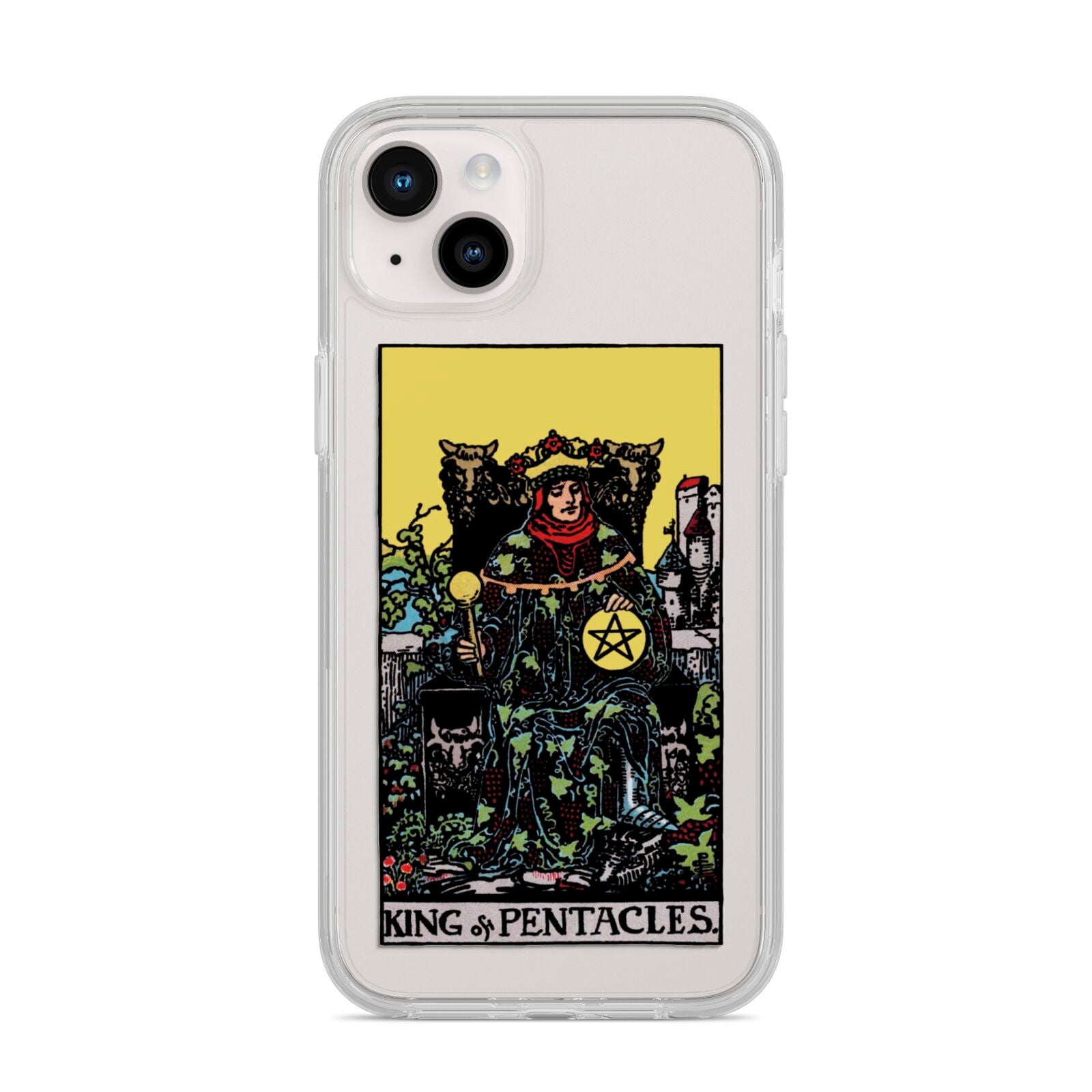 King of Pentacles Tarot Card iPhone 14 Plus Clear Tough Case Starlight