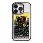 King of Pentacles Tarot Card iPhone 14 Pro Black Impact Case on Silver phone