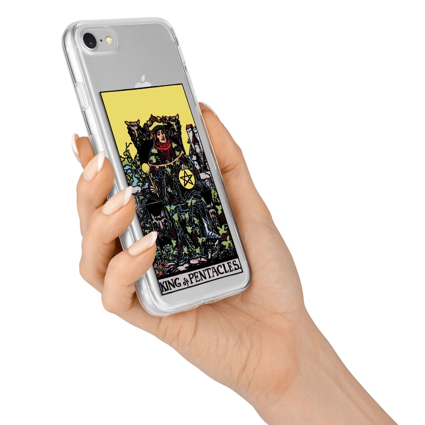 King of Pentacles Tarot Card iPhone 7 Bumper Case on Silver iPhone Alternative Image