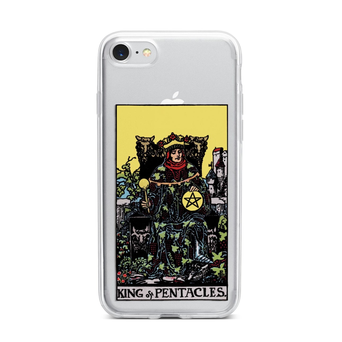 King of Pentacles Tarot Card iPhone 7 Bumper Case on Silver iPhone