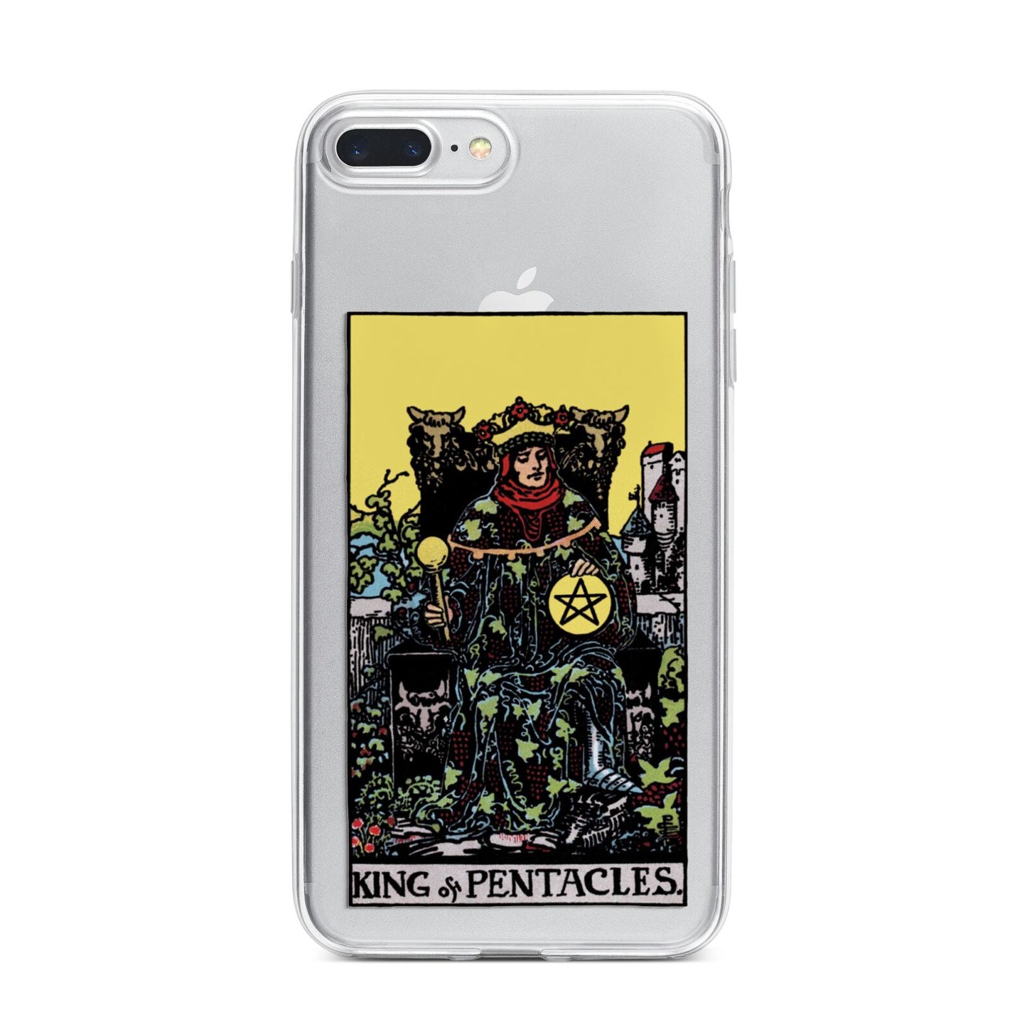 King of Pentacles Tarot Card iPhone 7 Plus Bumper Case on Silver iPhone