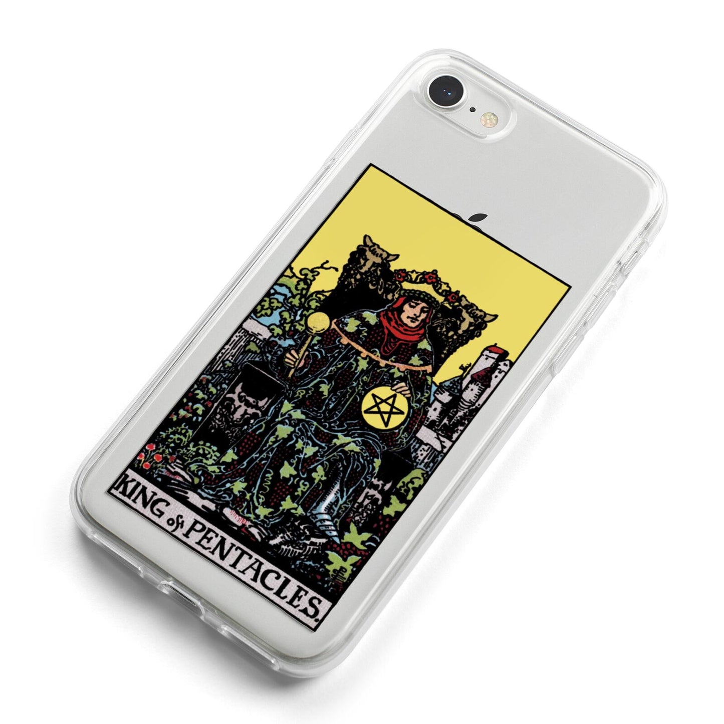 King of Pentacles Tarot Card iPhone 8 Bumper Case on Silver iPhone Alternative Image