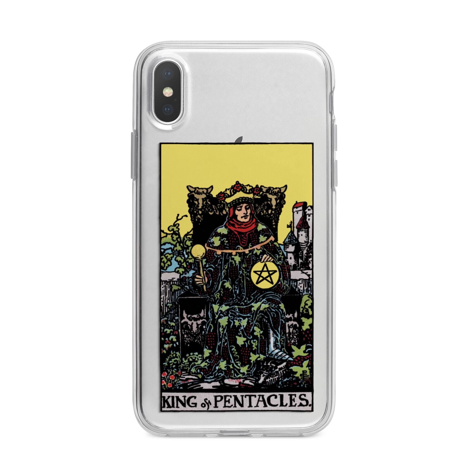 King of Pentacles Tarot Card iPhone X Bumper Case on Silver iPhone Alternative Image 1