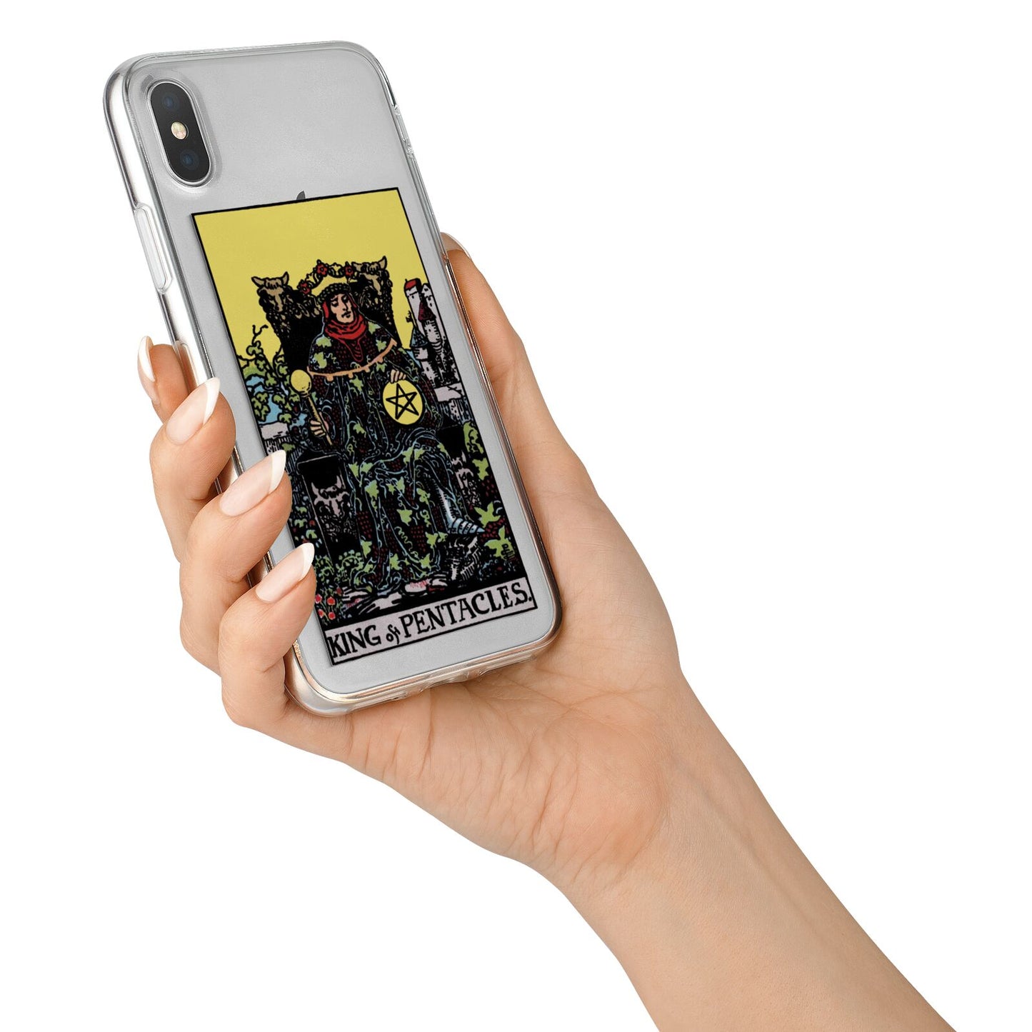 King of Pentacles Tarot Card iPhone X Bumper Case on Silver iPhone Alternative Image 2