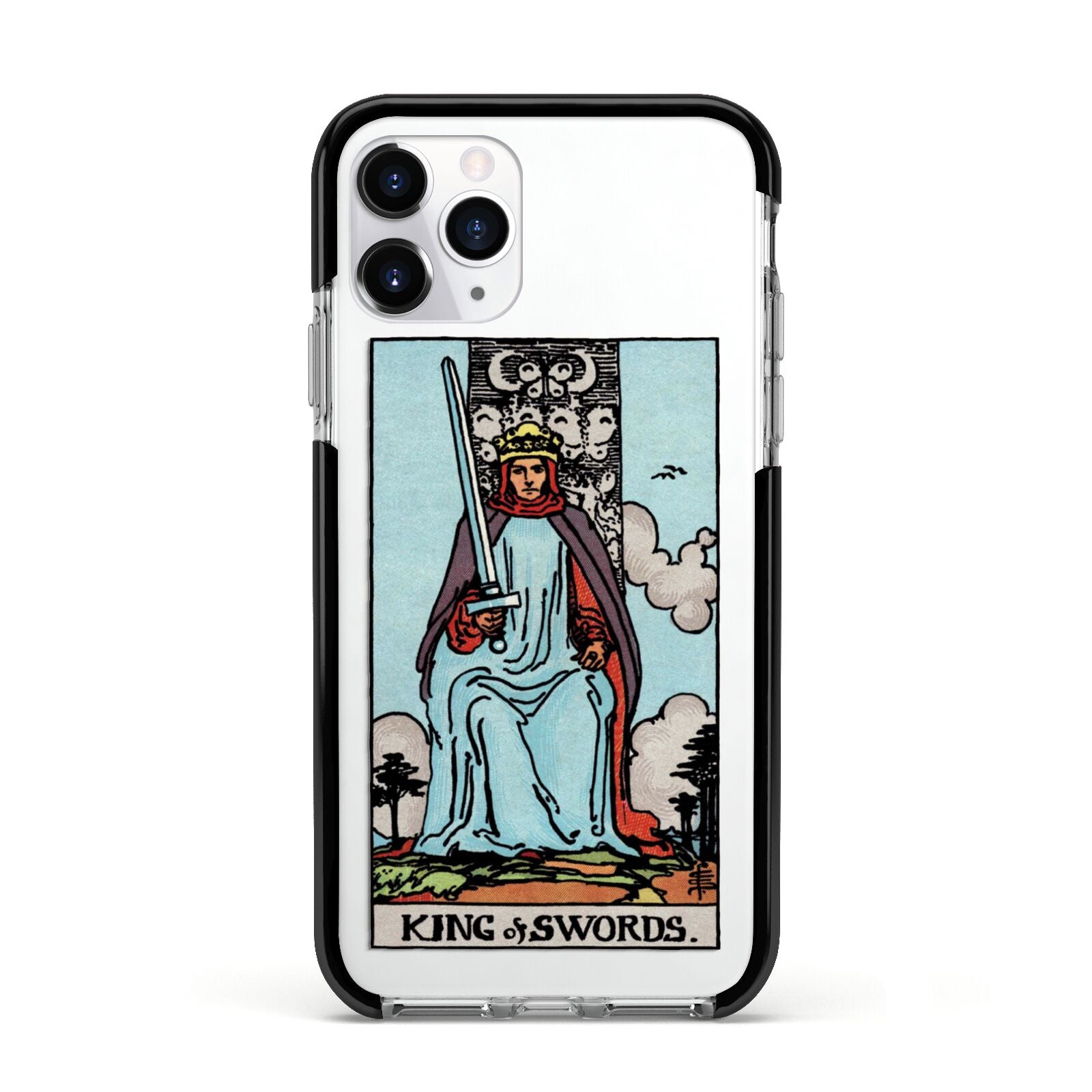 King of Swords Tarot Card Apple iPhone 11 Pro in Silver with Black Impact Case