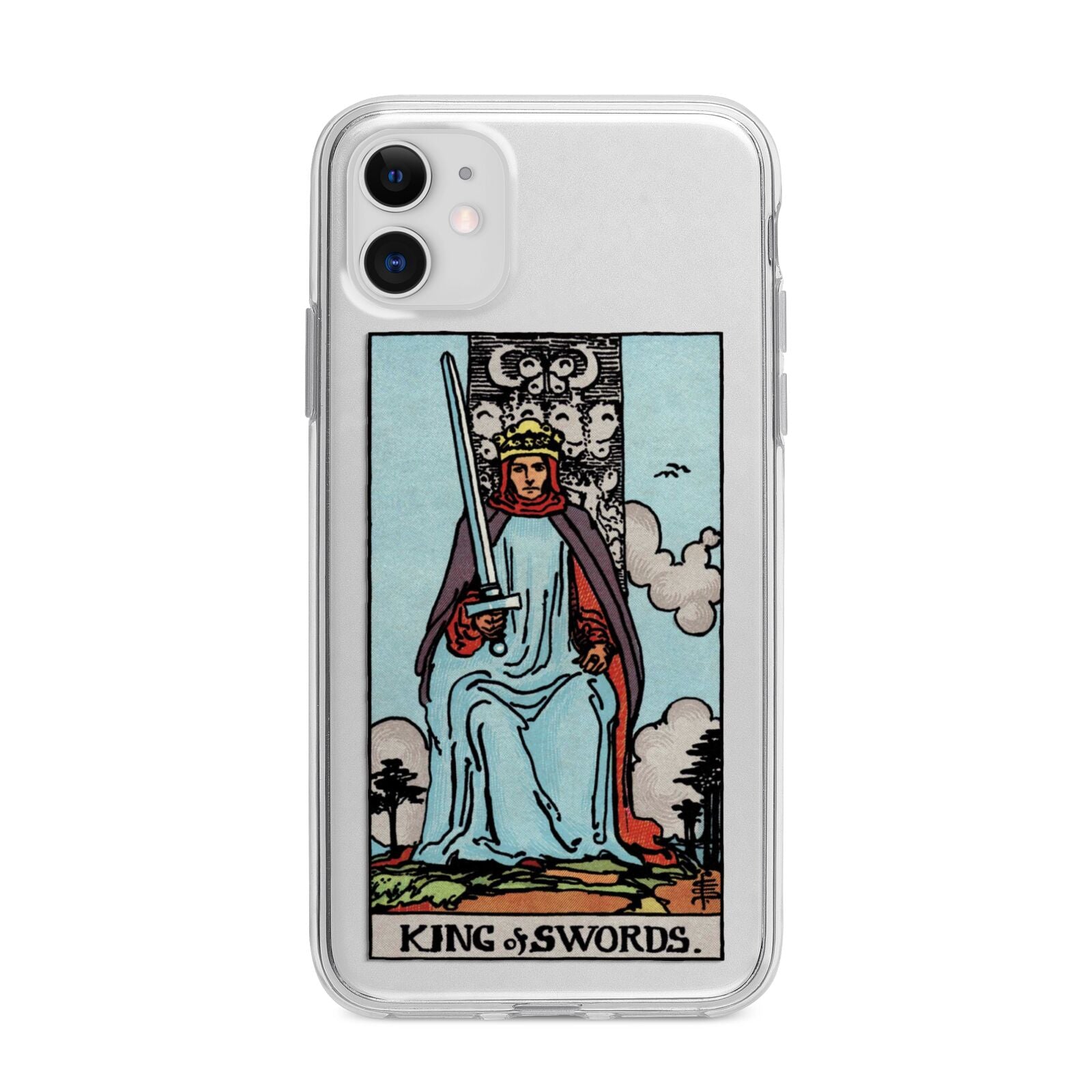 King of Swords Tarot Card Apple iPhone 11 in White with Bumper Case