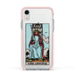 King of Swords Tarot Card Apple iPhone XR Impact Case Pink Edge on Silver Phone