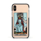 King of Swords Tarot Card Apple iPhone Xs Impact Case Black Edge on Gold Phone