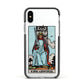 King of Swords Tarot Card Apple iPhone Xs Impact Case Black Edge on Silver Phone