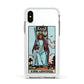 King of Swords Tarot Card Apple iPhone Xs Impact Case White Edge on Silver Phone