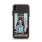 King of Swords Tarot Card Apple iPhone Xs Max Impact Case Pink Edge on Black Phone