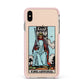 King of Swords Tarot Card Apple iPhone Xs Max Impact Case Pink Edge on Gold Phone