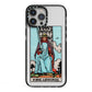 King of Swords Tarot Card iPhone 13 Pro Max Black Impact Case on Silver phone
