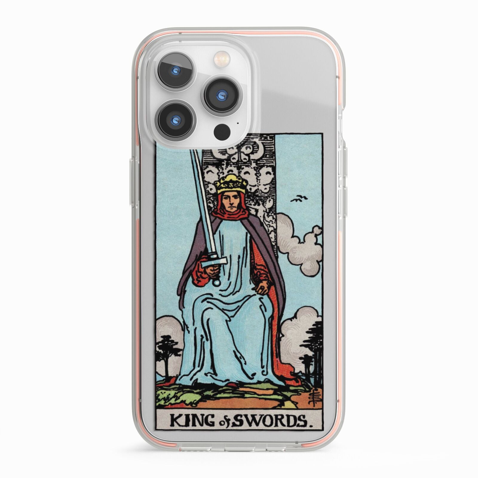 King of Swords Tarot Card iPhone 13 Pro TPU Impact Case with Pink Edges