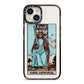 King of Swords Tarot Card iPhone 14 Black Impact Case on Silver phone