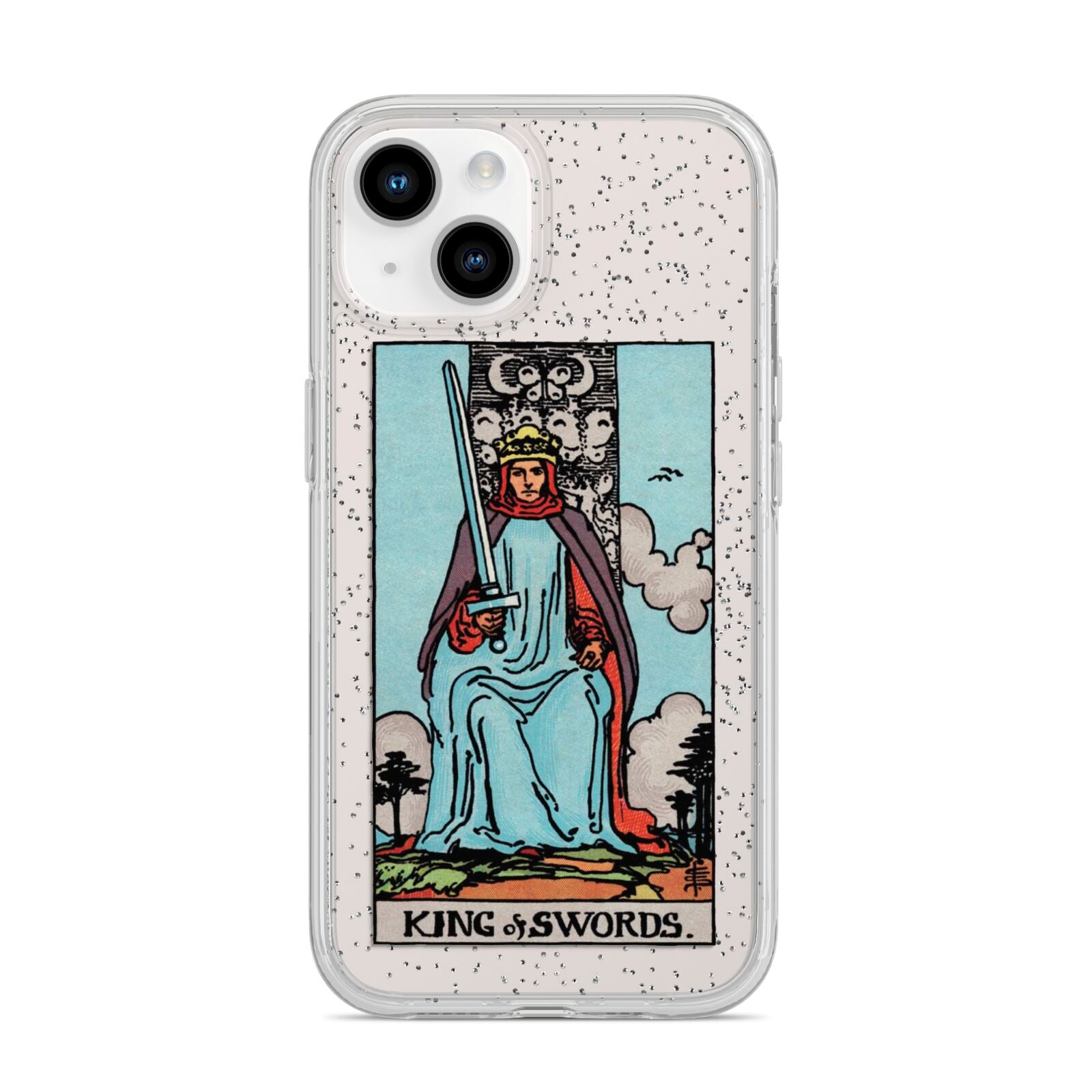 King of Swords Tarot Card iPhone 14 Glitter Tough Case Starlight
