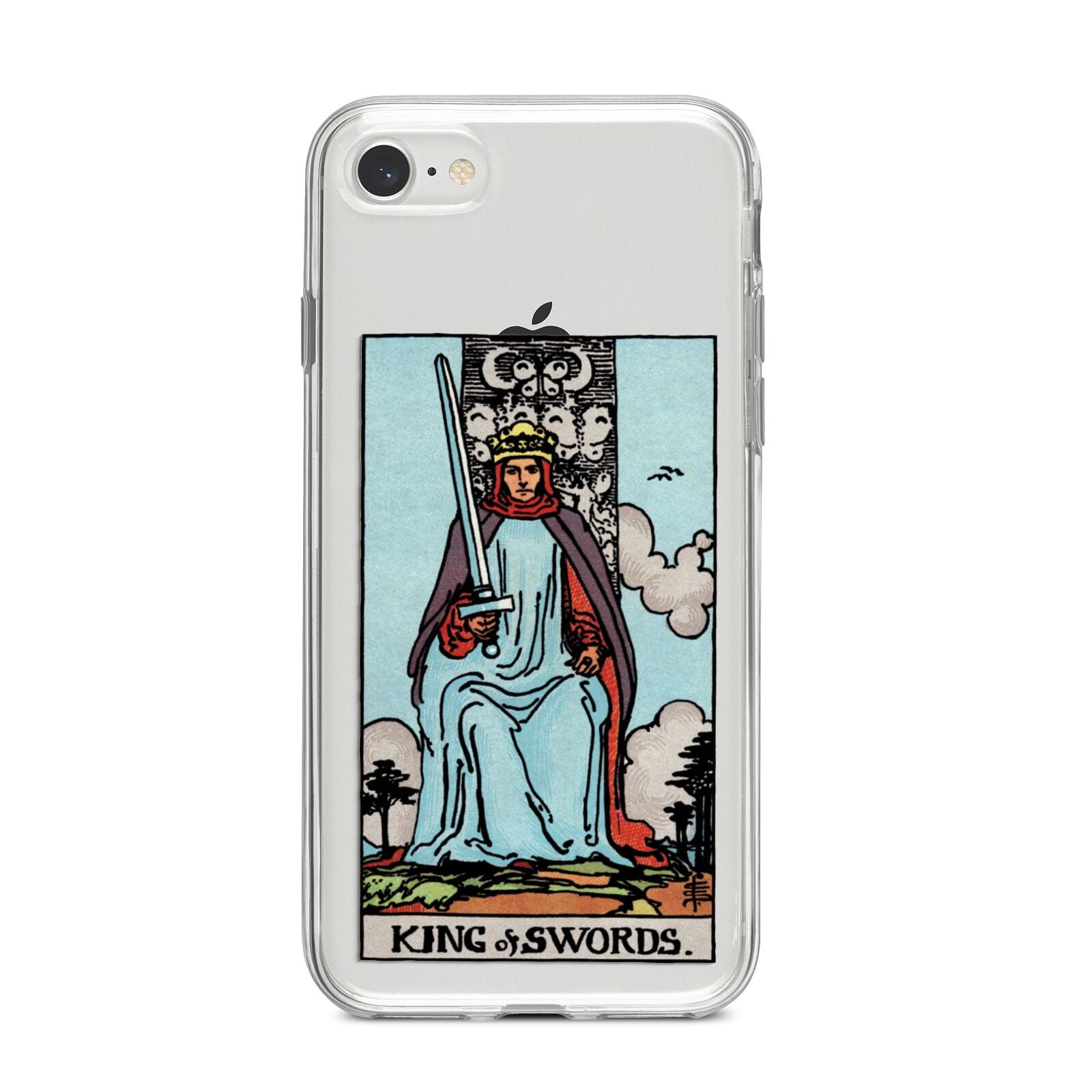 King of Swords Tarot Card iPhone 8 Bumper Case on Silver iPhone