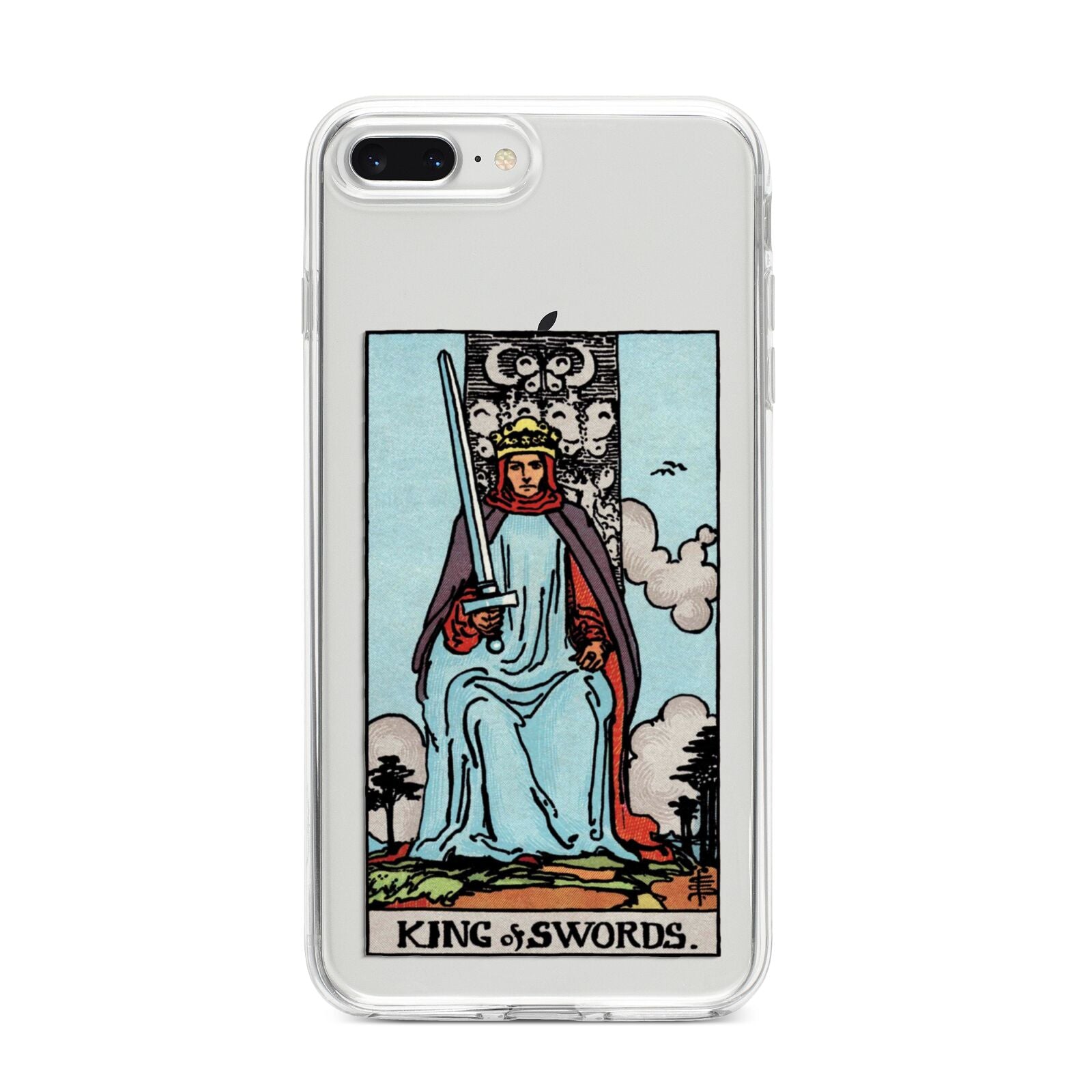 King of Swords Tarot Card iPhone 8 Plus Bumper Case on Silver iPhone