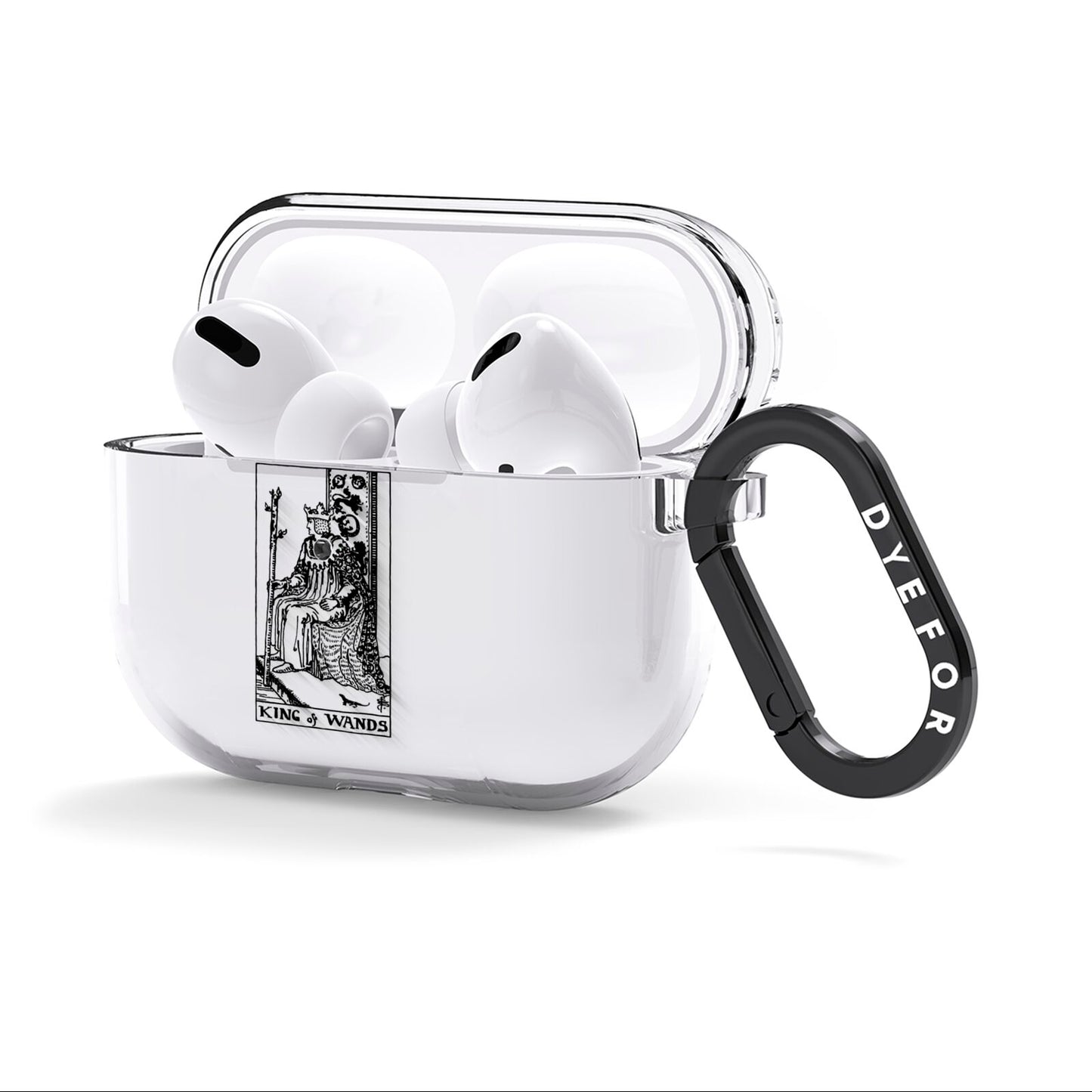 King of Wands Monochrome AirPods Clear Case 3rd Gen Side Image
