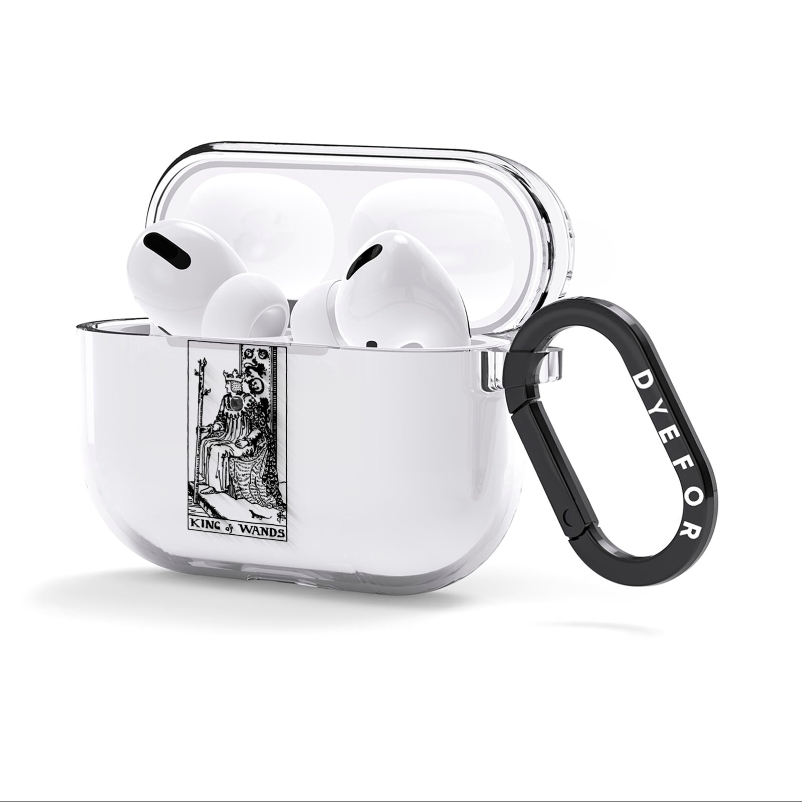 King of Wands Monochrome AirPods Clear Case 3rd Gen Side Image