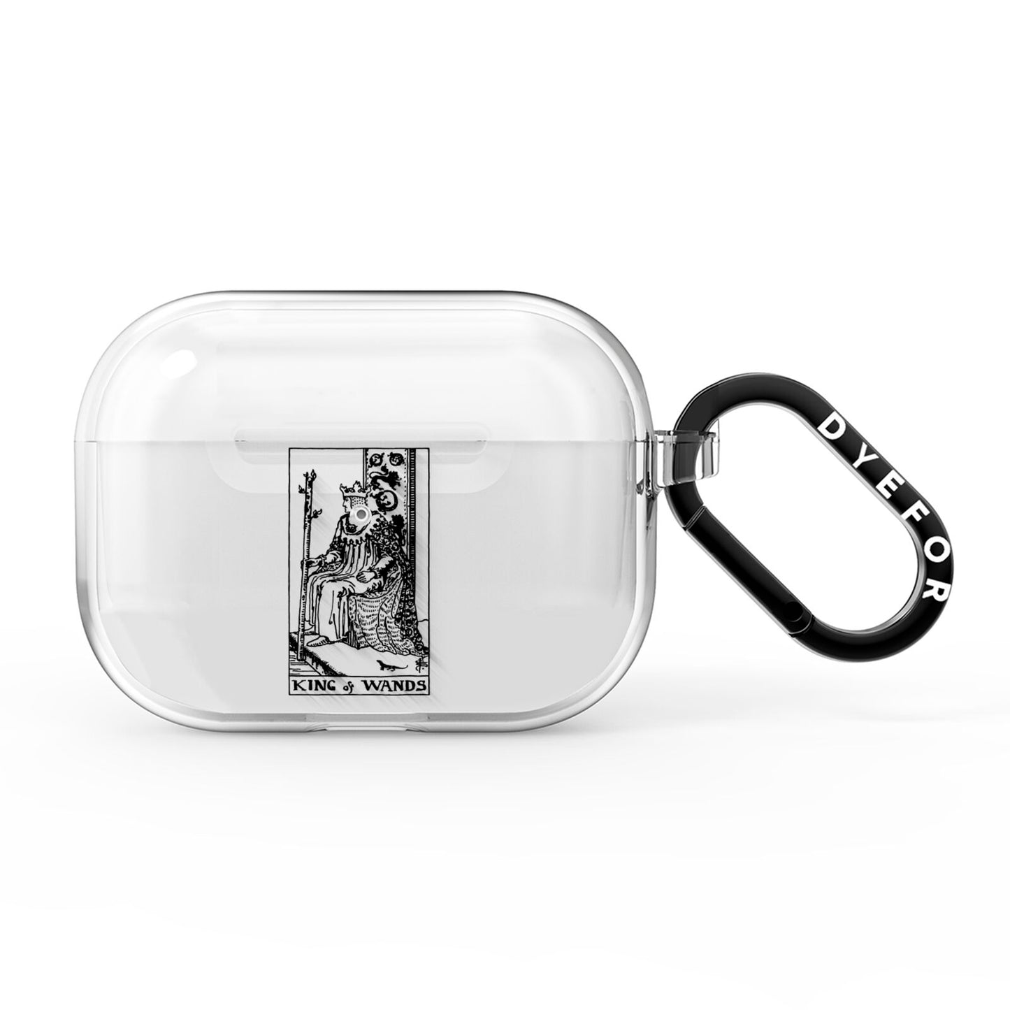 King of Wands Monochrome AirPods Pro Clear Case