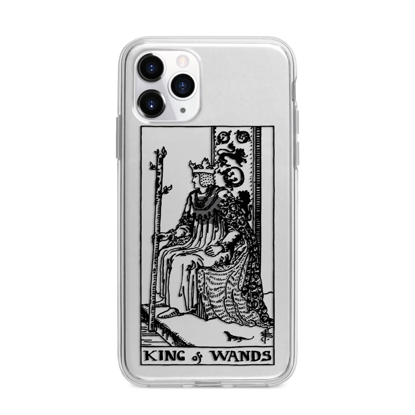 King of Wands Monochrome Apple iPhone 11 Pro Max in Silver with Bumper Case