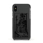 King of Wands Monochrome Apple iPhone Xs Impact Case Black Edge on Black Phone