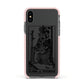 King of Wands Monochrome Apple iPhone Xs Impact Case Pink Edge on Black Phone