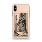 King of Wands Monochrome Apple iPhone Xs Impact Case Pink Edge on Gold Phone
